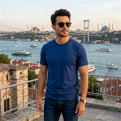 Basic T-Shirt Regular İndigo