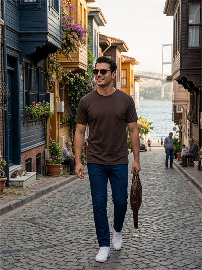 Basic T-Shirt Regular Kahverengi