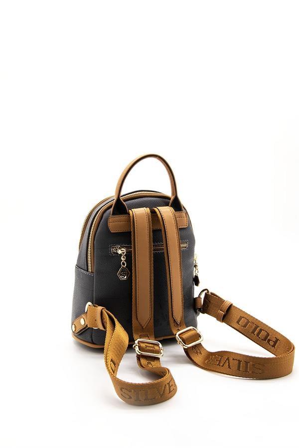 Silver & Polo SP983 Kadın Sırt Çantası Harita Siyah-A.Taba