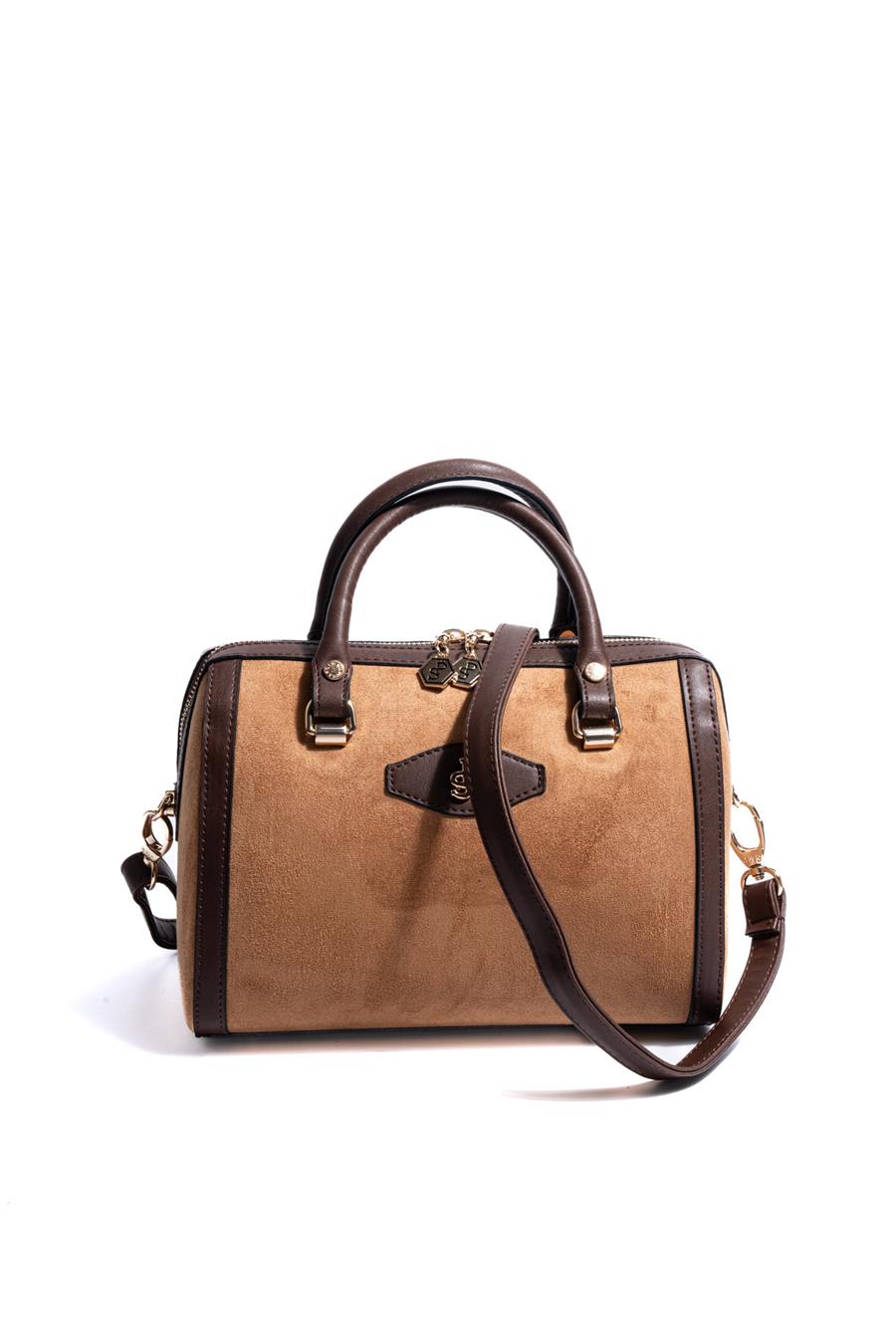 Silver & Polo SP1091 Kadın El Çantası Süet Taba-Kahve