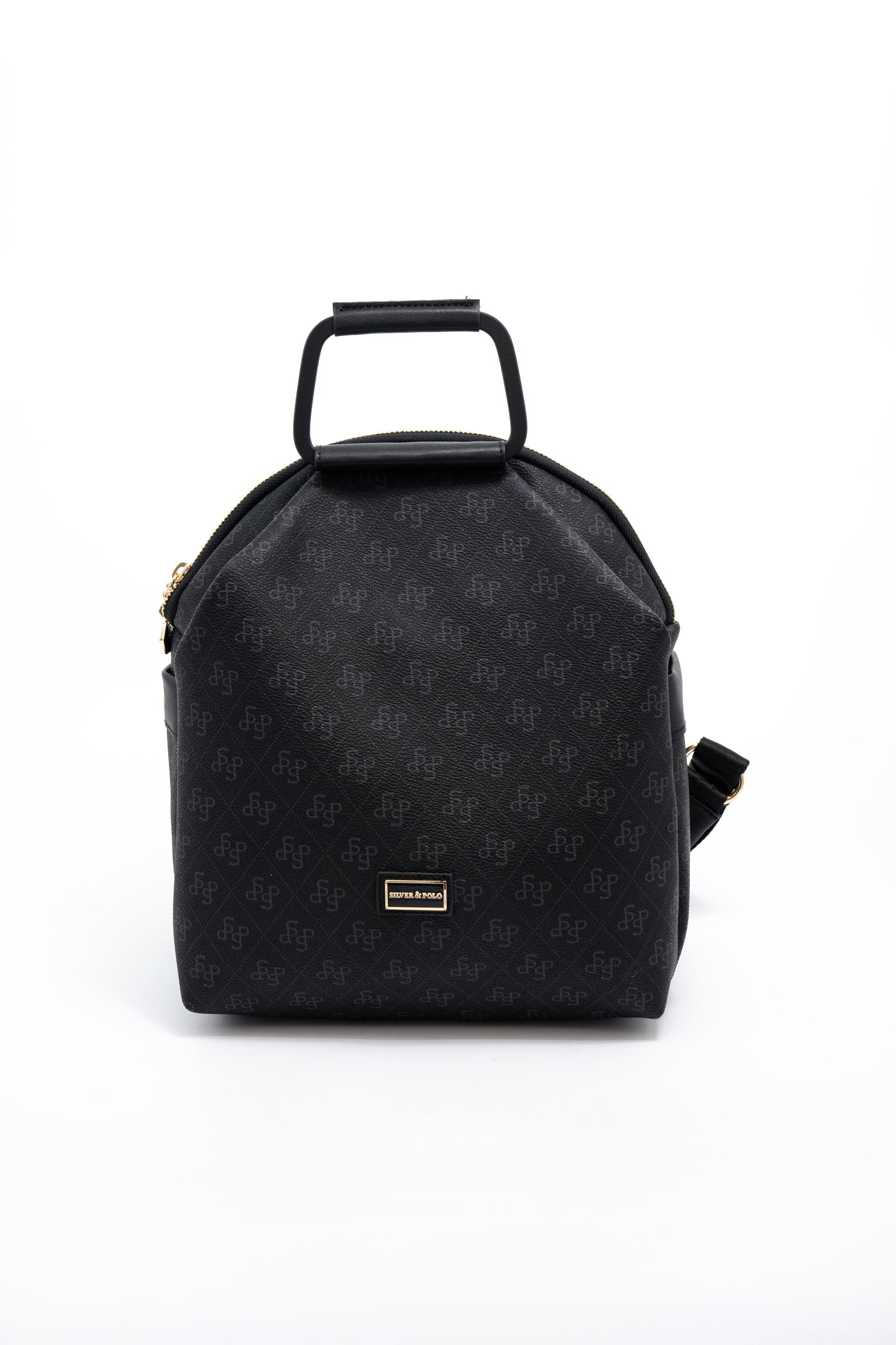 Silver & Polo SP771 Kadın Sırt Çantası Monogram Siyah