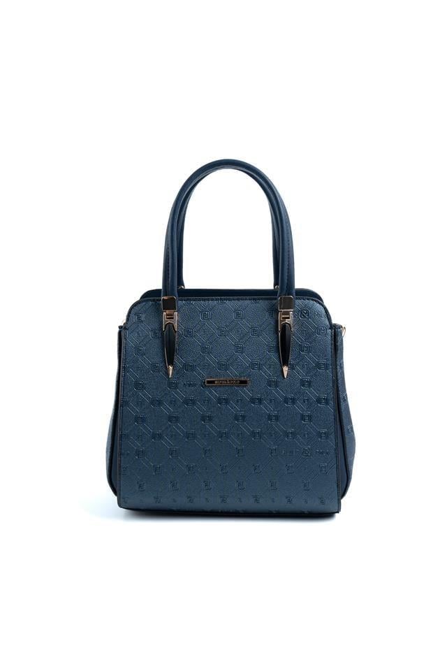 Silver & Polo SP1136 Kadın El Çantası Logolu Lacivert-Lacivert