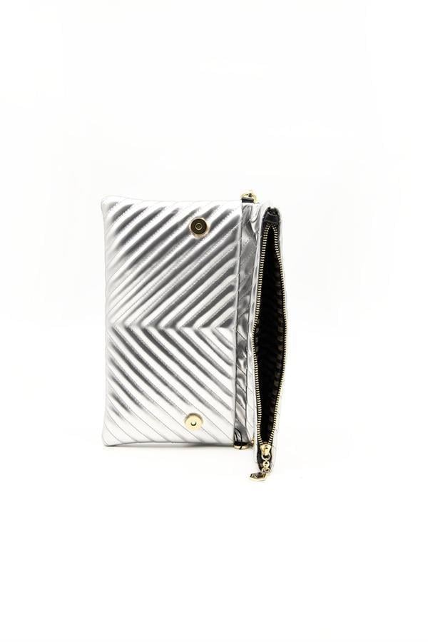 Silver Polo SP1134 Kadın Portföy & Clutch Kapitone Gümüş-Gümüş