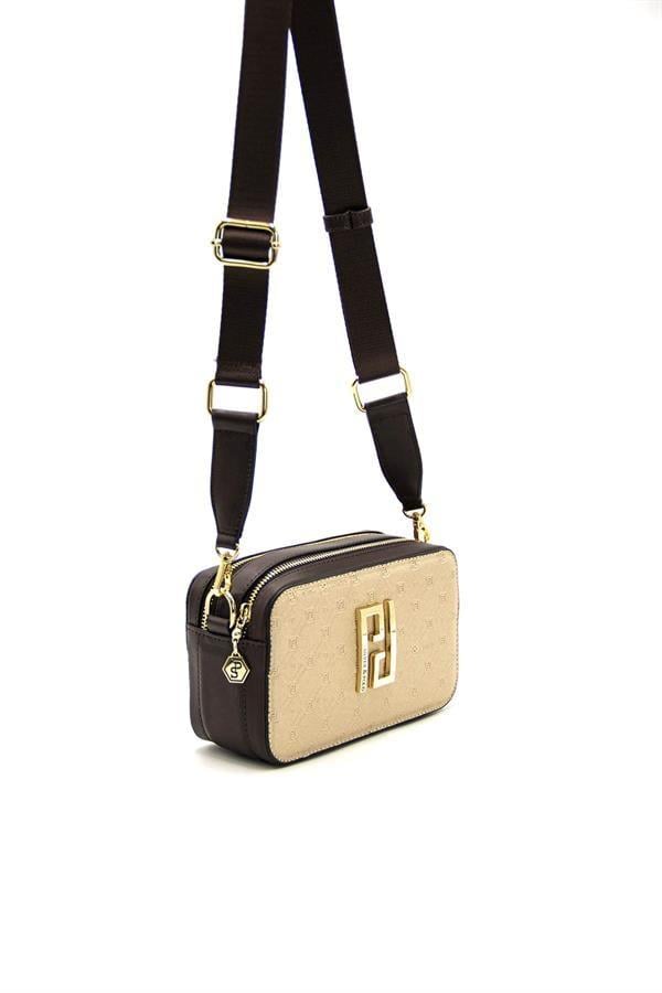 Silver Polo SP1078 Kadın Çapraz Çanta Logolu Nut-Kahve