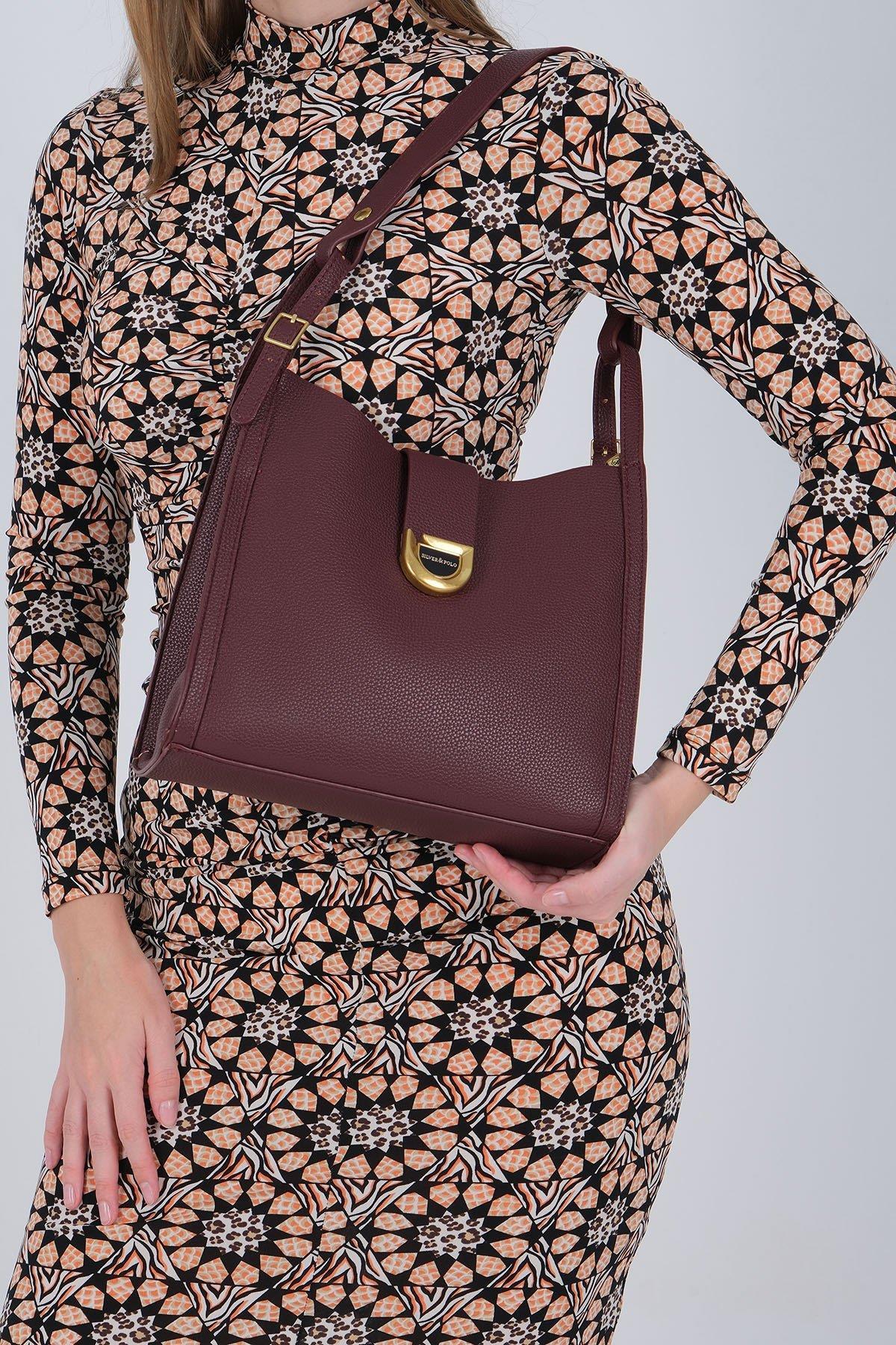 Silver & Polo SP1242 Kadın Omuz Çantası  Bordo