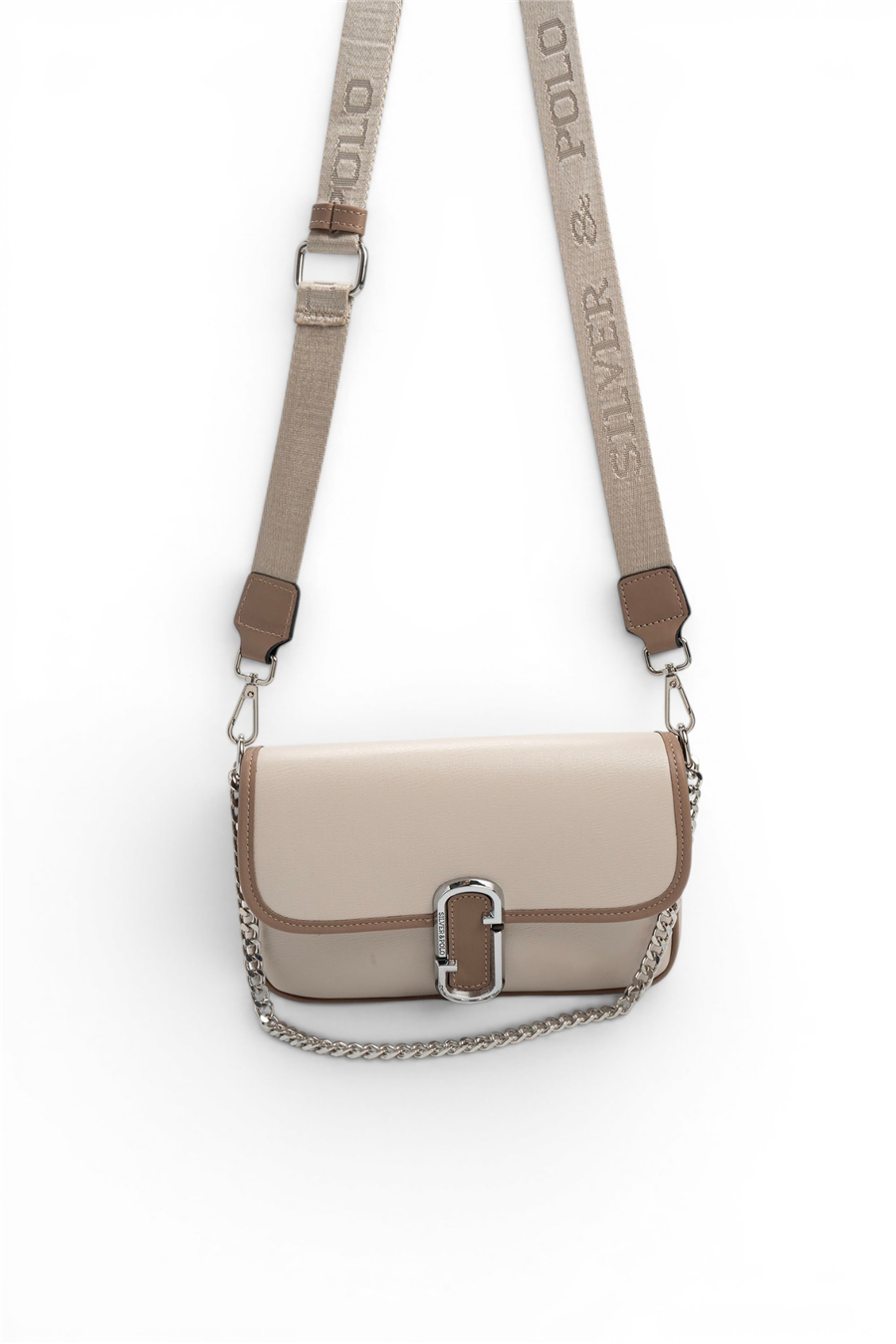 Silver & Polo SP1171 Kadın Omuz Çantası Düz Bej-Latte