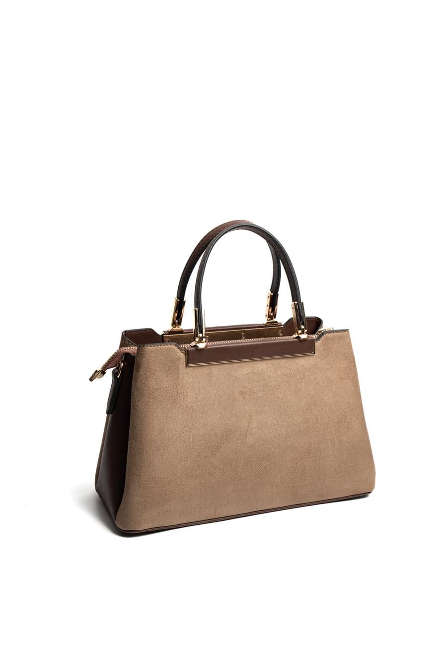 Silver & Polo SP913 Kadın El Çantası Süet Vizon-Kahve