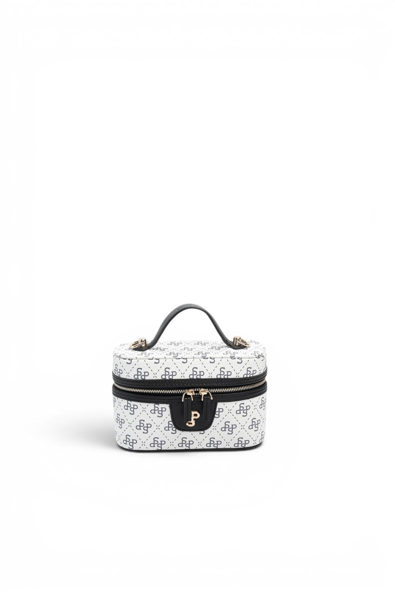 Silver Polo Beyaz - Siyah Monogram Kadın El Çantası SP1195