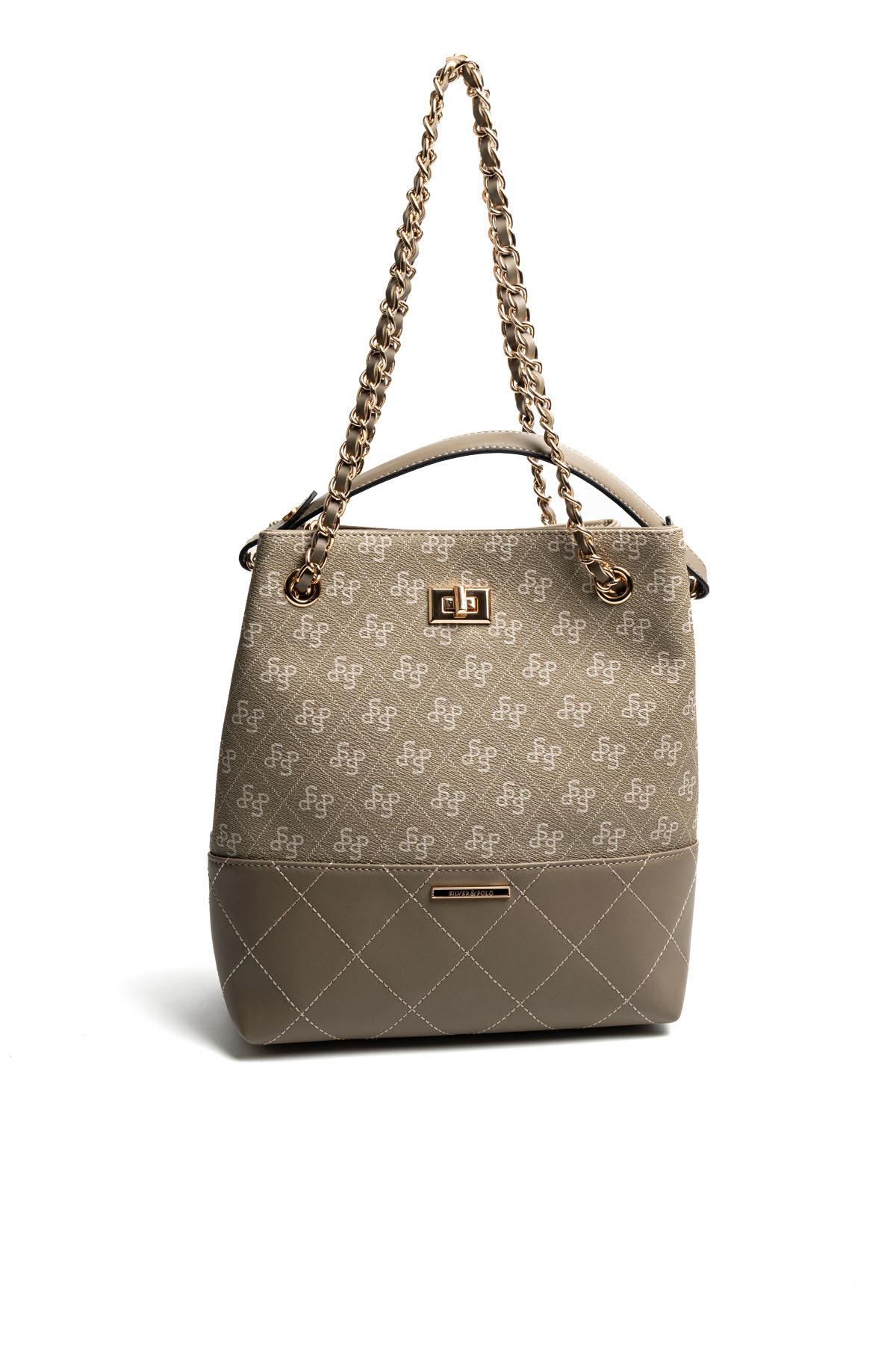 Silver Polo SP1262 Kadın Omuz Çantası Monogram Y.Yeşil-Y.Yeşil