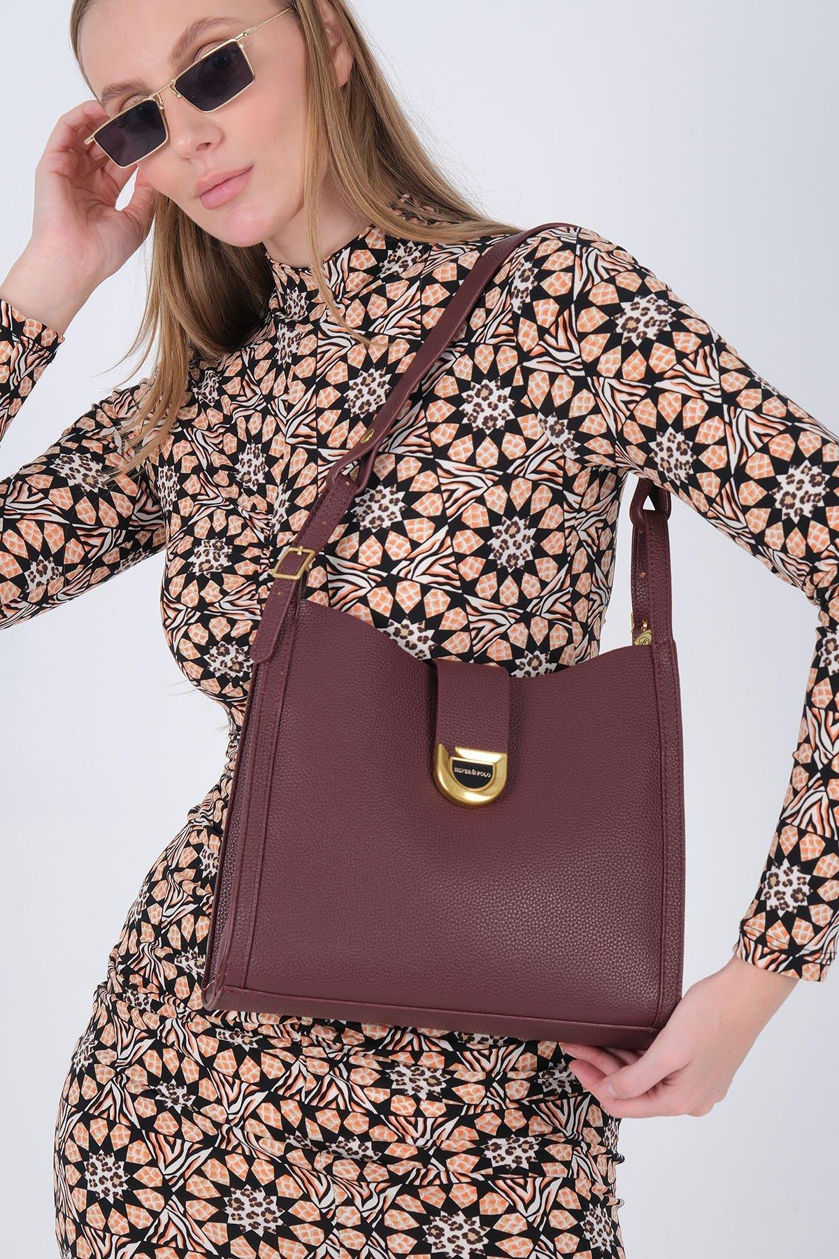 Silver & Polo SP1242 Kadın Omuz Çantası  Bordo