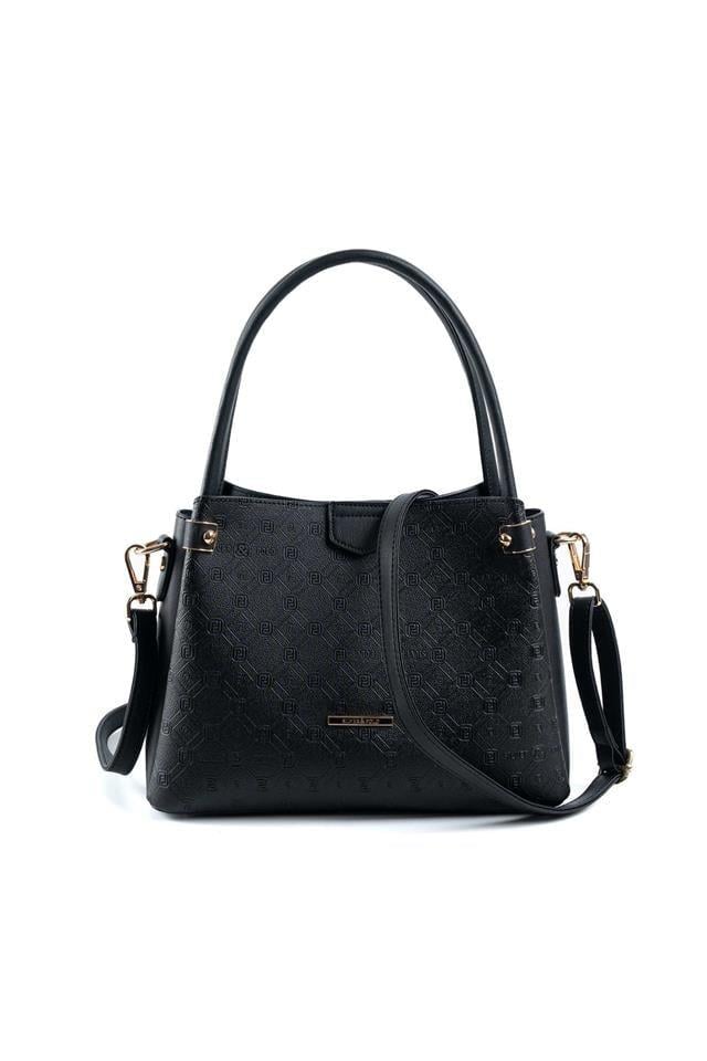 Silver & Polo SP1254 Kadın El Çantası Logolu Siyah