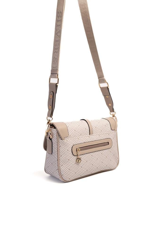 Silver Polo SP1182 Kadın Çapraz Çanta Ç.Örgü Bej-Kum