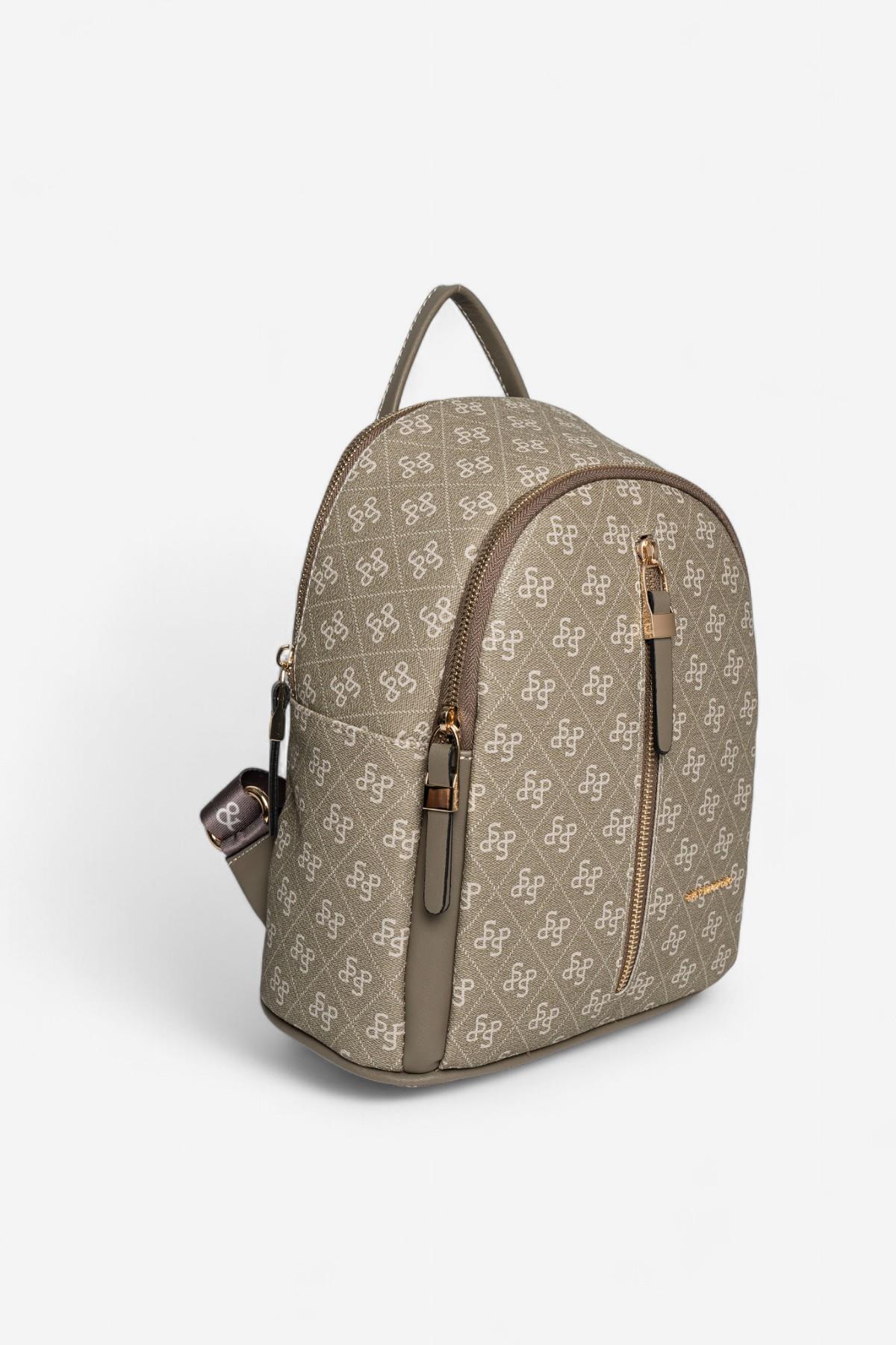 Silver & Polo SP901 Kadın Sırt Çantası Monogram Y.Yeşil