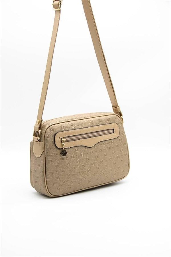 Silver Polo SP491 Kadın Çapraz Çanta Logolu Bronz-S.Nut