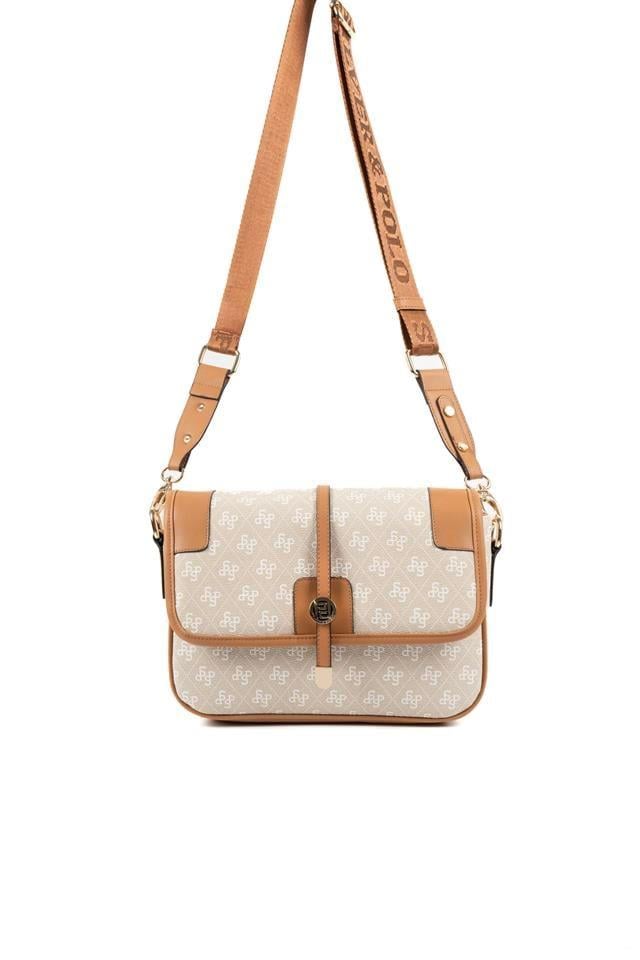 Silver & Polo SP1182 Kadın Çapraz Çanta Monogram Taş-A.Taba