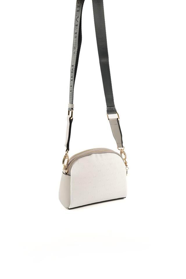 Silver & Polo SP1144 Kadın Çapraz Çanta Logolu Beyaz-A.Gri