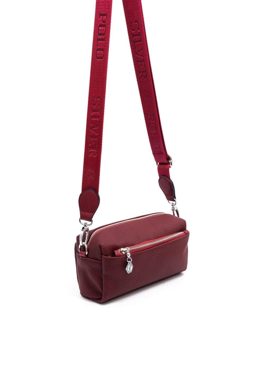 Silver Polo SP1142 Kadın Çapraz Çanta Petek Bordo-Bordo