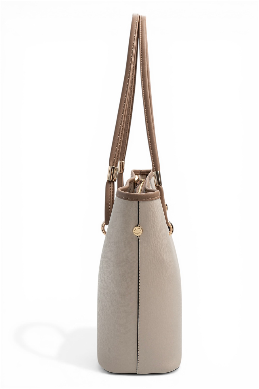Silver & Polo SP1282 Kadın Omuz Çantası Düz Bej-Latte