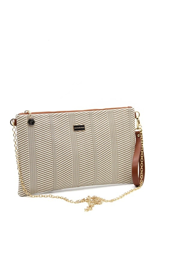 Silver & Polo SP1034 Kadın Portföy & Clutch Hasır Bej-Taba