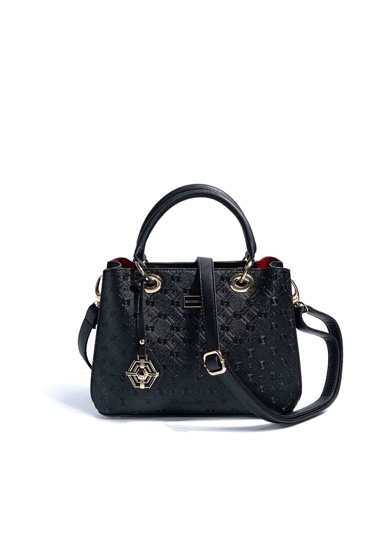 Silver & Polo SP1272 Kadın El Çantası Logolu Siyah-Siyah