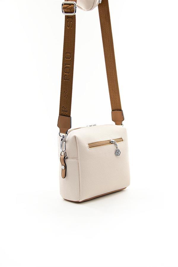 Silver & Polo SP1038 Kadın Çapraz Çanta Petek Bej-A.Taba