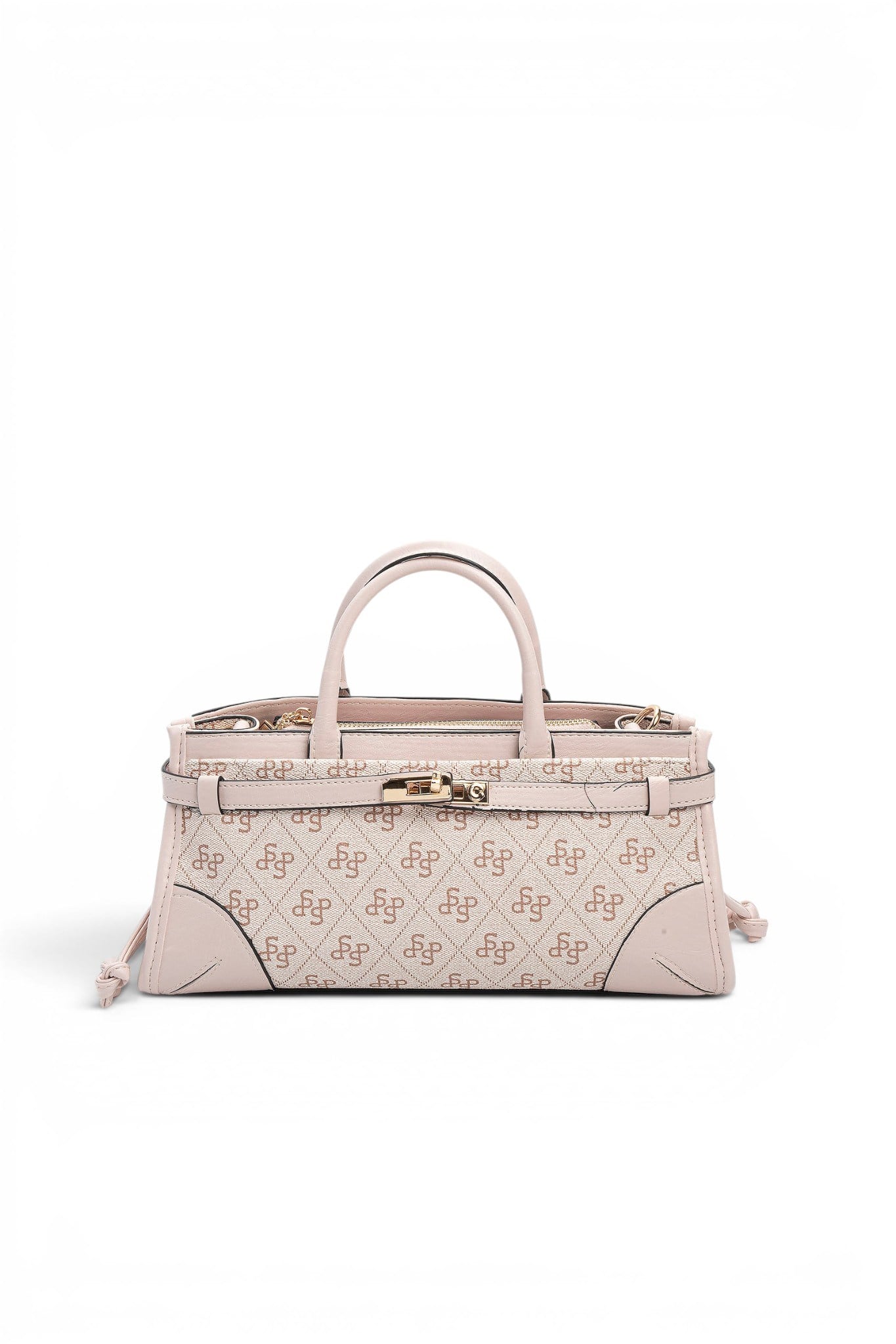 Silver Polo Pembe - Pudra Monogram Kadın El Çantası SP1260