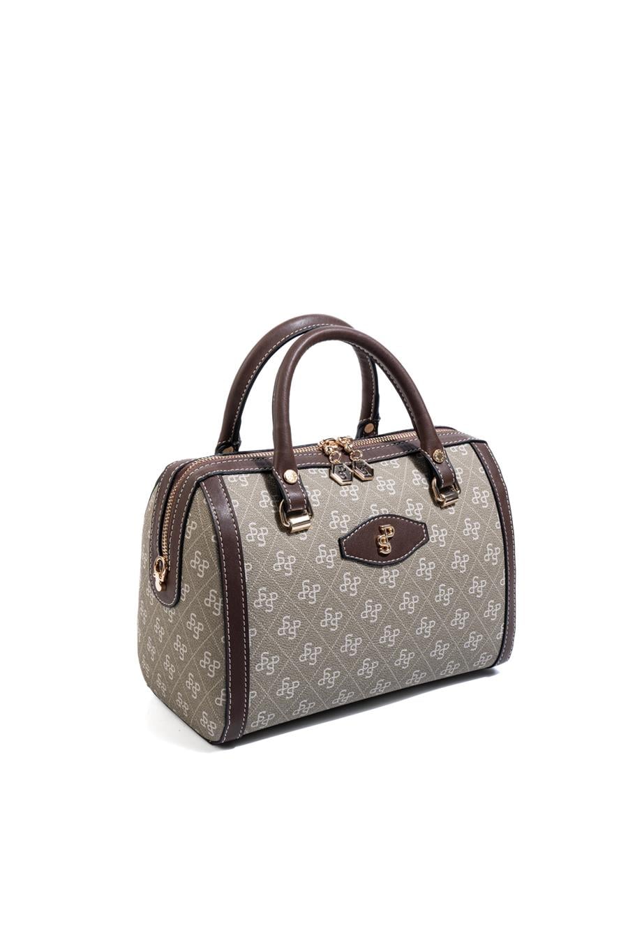 Silver Polo Y.Yeşil - Kahve Monogram Kadın El Çantası SP1091