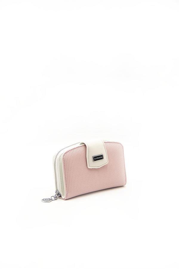 Silver Polo Pembe - Kemik Petek Kadın Cüzdan ve Kartlık SP874