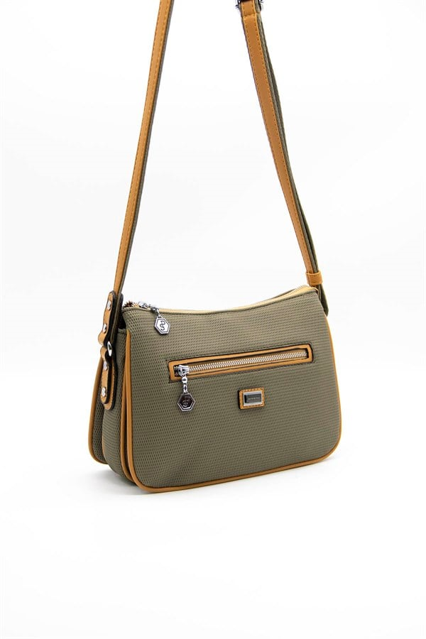 Silver Polo SP818 Kadın Çapraz Çanta Petek L.Haki-Camel