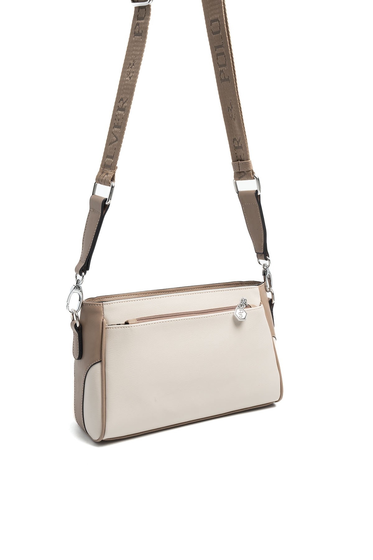 Silver Polo Bej - Latte Düz Kadın Çapraz Çanta SP1273