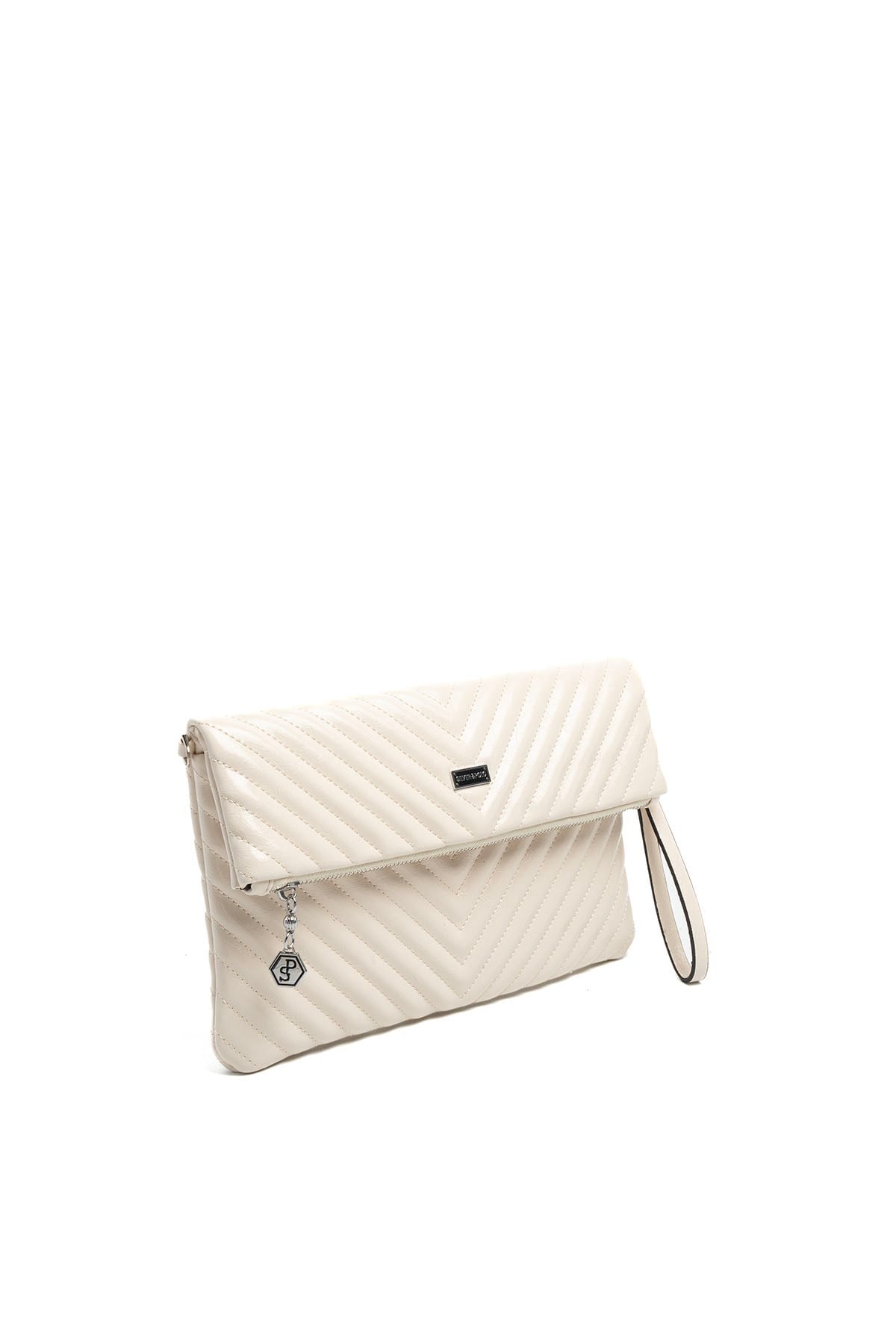 Silver Polo SP1134 Kadın Portföy & Clutch Crash Bej-Bej
