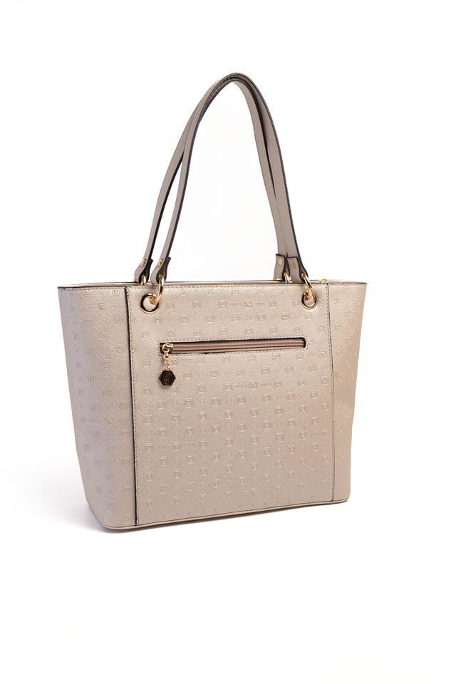 Silver & Polo SP1176 Kadın Omuz Çantası Logolu Bej-S.Bej