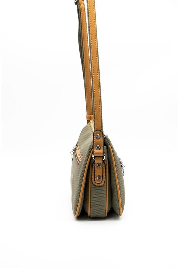 Silver Polo SP818 Kadın Çapraz Çanta Petek L.Haki-Camel