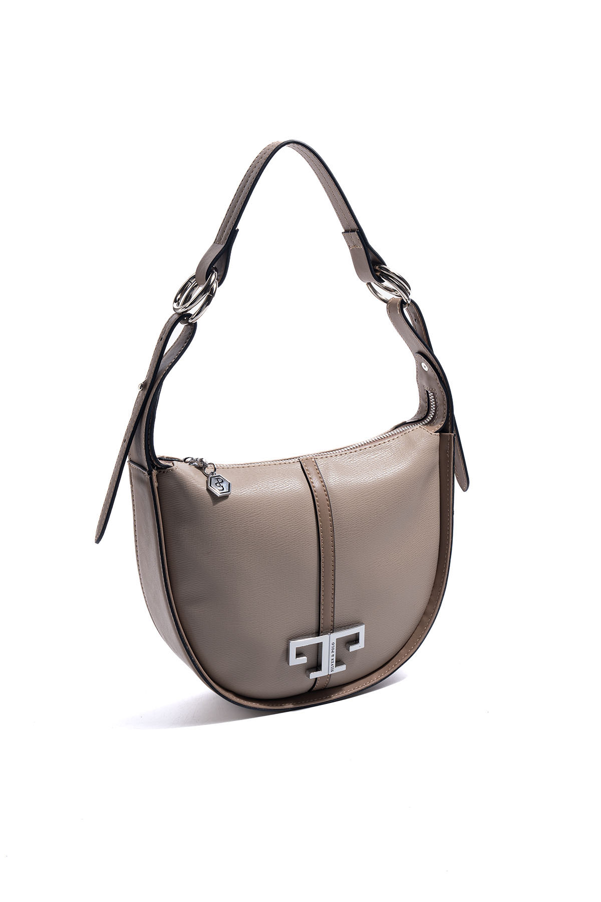 Silver & Polo SP1270 Kadın Omuz Çantası Düz Koyu Bej-Latte