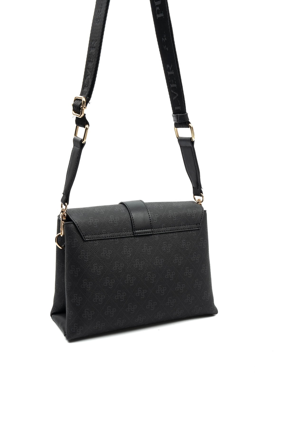 Silver & Polo SP1275 Kadın Çapraz Çanta Monogram Siyah-Siyah