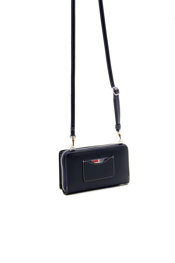 Silver Polo SP1138 Kadın Telefon Çantası Monogram Mavi-Lacivert