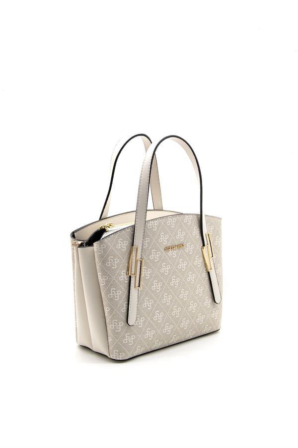 Silver & Polo SP1021 Kadın El Çantası Monogram Taş-Kemik
