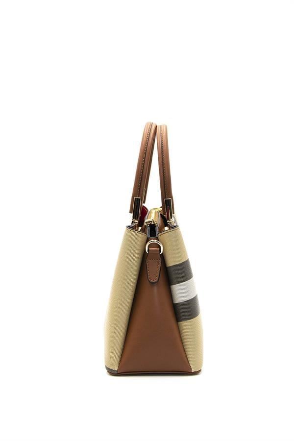 Silver & Polo SP1098 Kadın El Çantası Ekose Bej-Taba