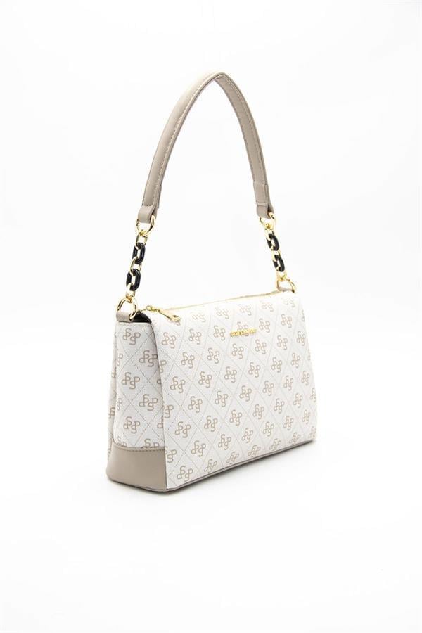 Silver & Polo SP910 Kadın Çapraz Çanta Monogram Bej-Kum