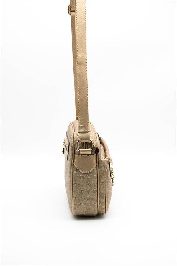 Silver Polo SP491 Kadın Çapraz Çanta Logolu Bronz-S.Nut