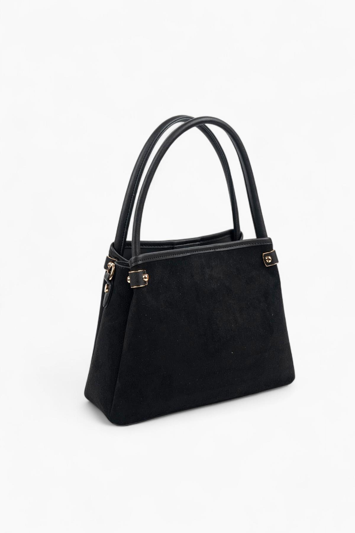 Silver & Polo SP1254 Kadın El Çantası Süet Siyah