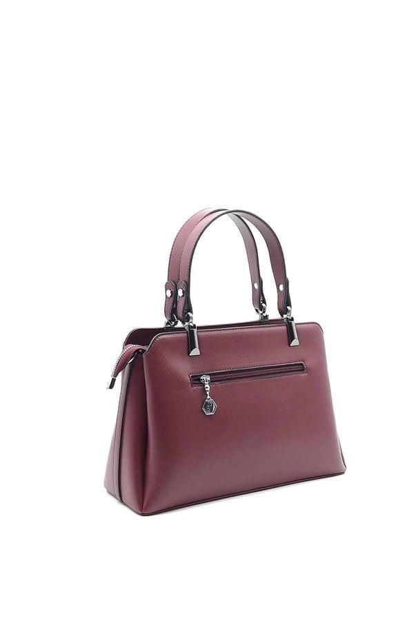 Silver & Polo SP972 Kadın El Çantası Düz Bordo