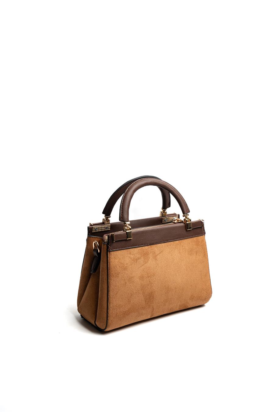 Silver & Polo SP1193 Kadın El Çantası Süet Taba-Kahve