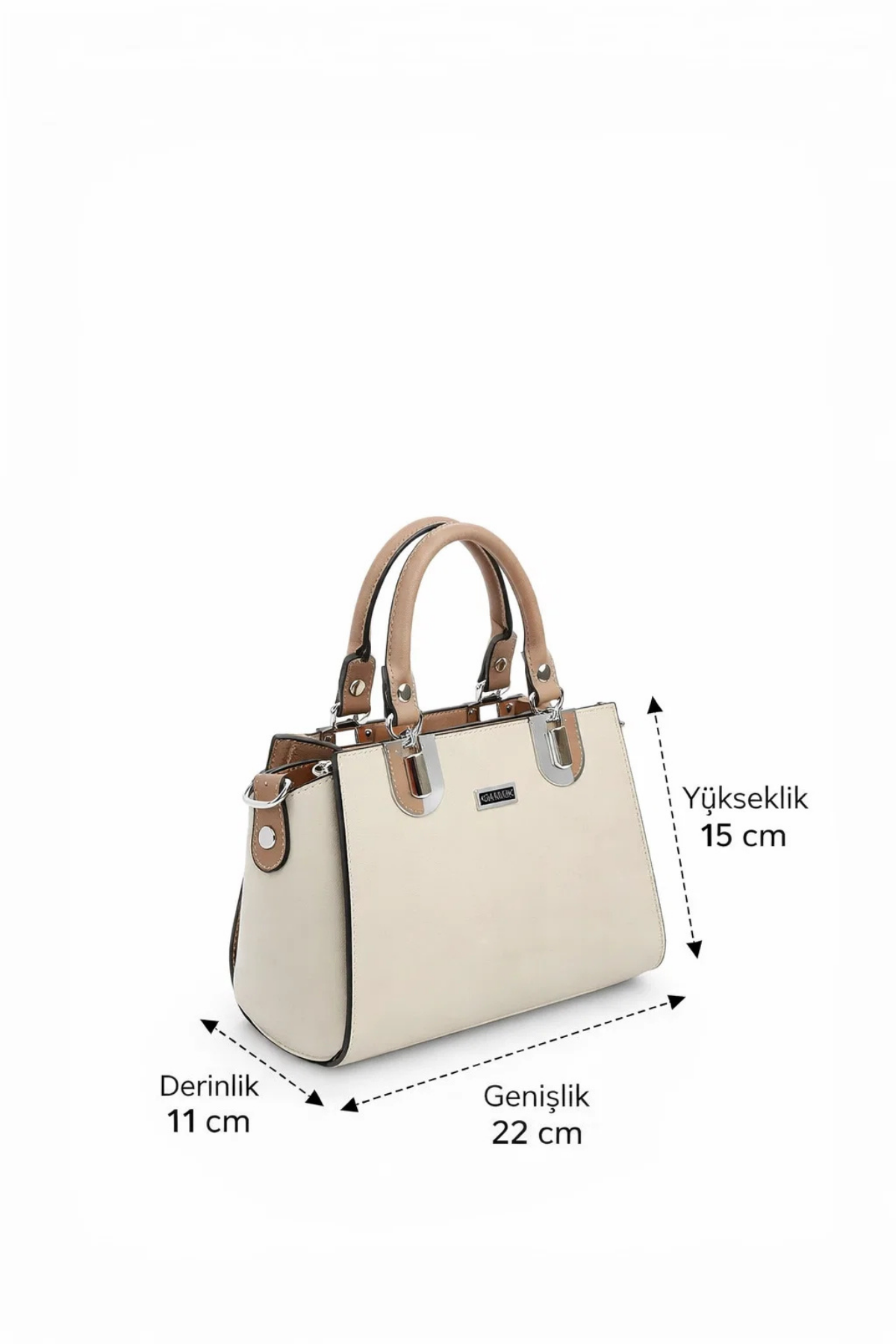 Silver Polo Bej - Latte Düz Kadın El Çantası SP1281