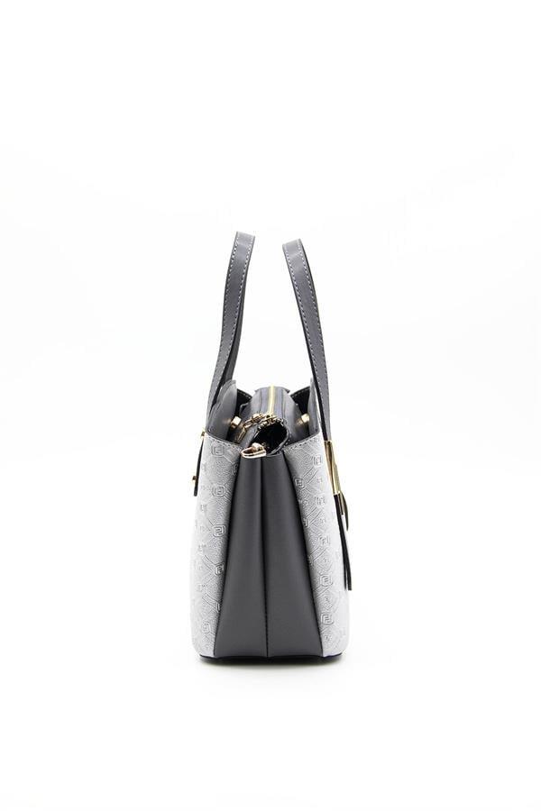 Silver & Polo SP1021 Kadın El Çantası Logolu A.Gümüş-Antrasit