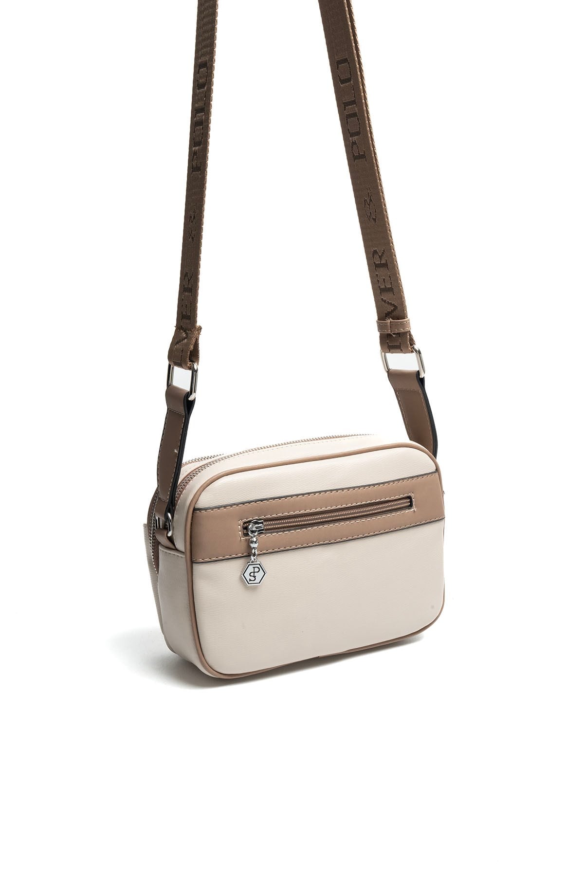 Silver & Polo SP1162 Kadın Çapraz Çanta Düz Bej-Latte