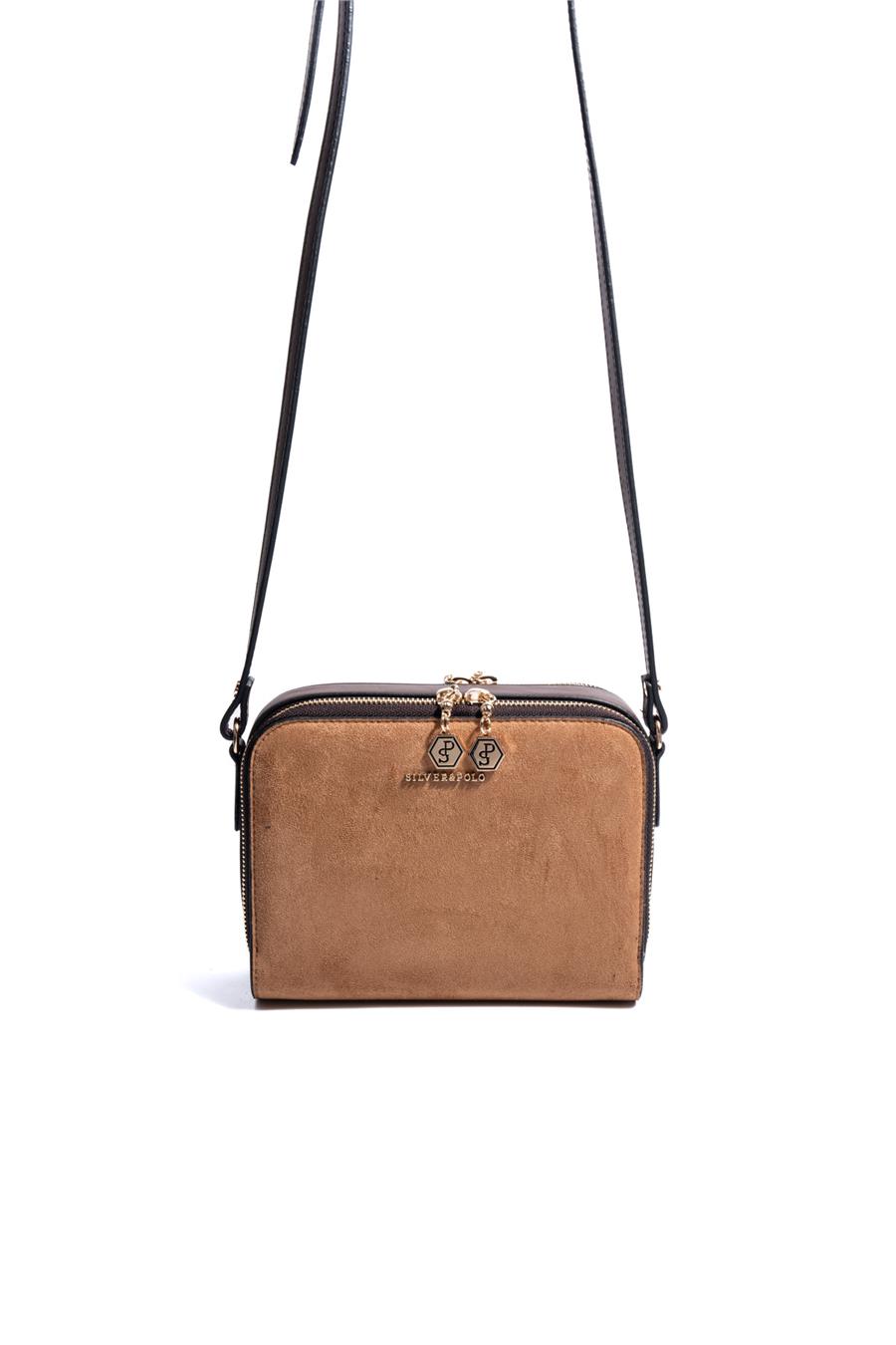 Silver & Polo SP888 Kadın Çapraz Çanta Süet Taba-Kahve