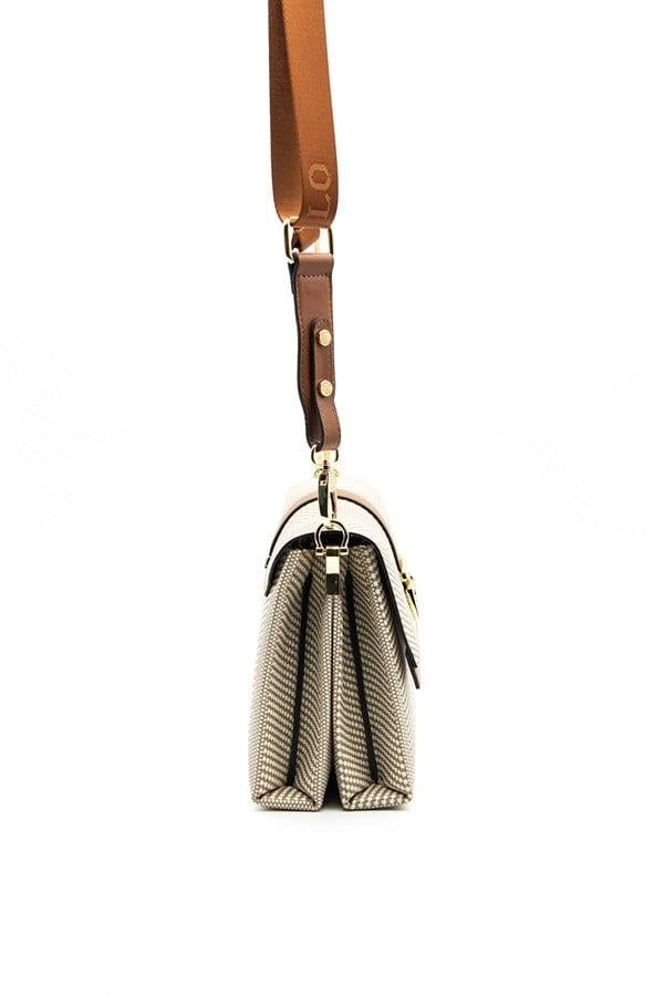 Silver & Polo SP1009 Kadın Çapraz Çanta Hasır Bej-Taba