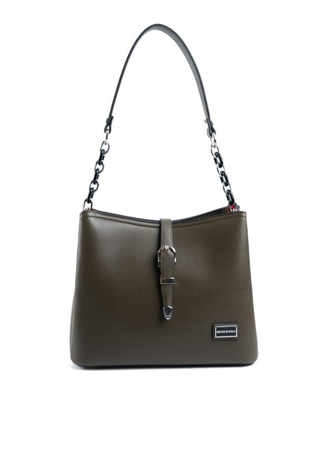 Silver & Polo SP974 Kadın Omuz Çantası Düz Zeytuni