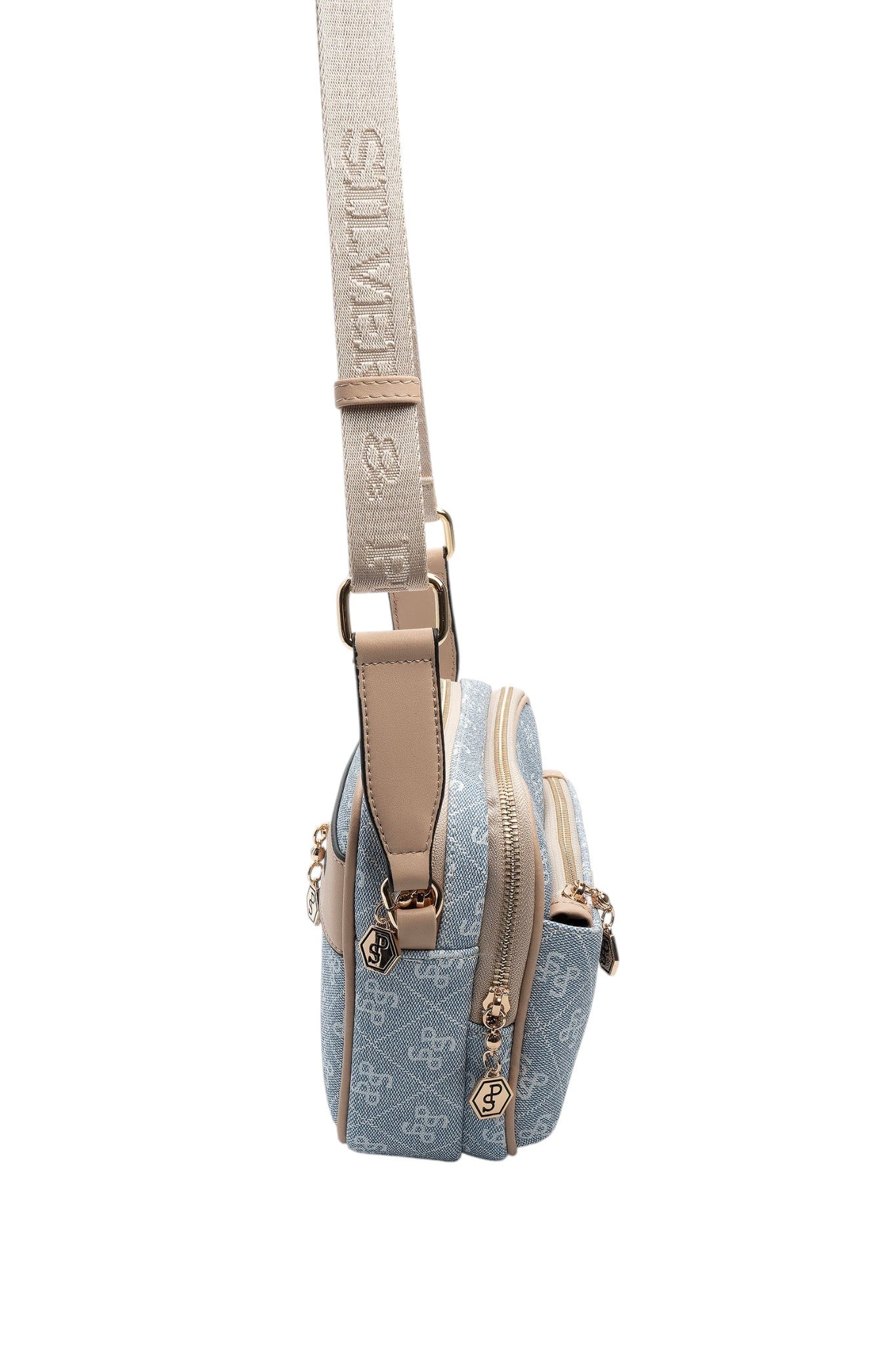 Silver Polo Mavi - Ten Monogram Kadın Çapraz Çanta SP1162